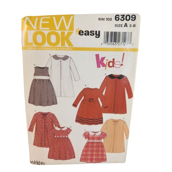 New Look 6309 & Simplicity 8342 Kids’ Sewing Patterns Sizes 3-8 Dresses & Active - Picture 2 of 8